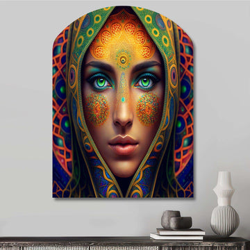Portrait Of A Persian Beauty VI - Asymmetric Metal Wall Art